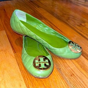 Tory Burch - Size 8 - Quilted Green Flats